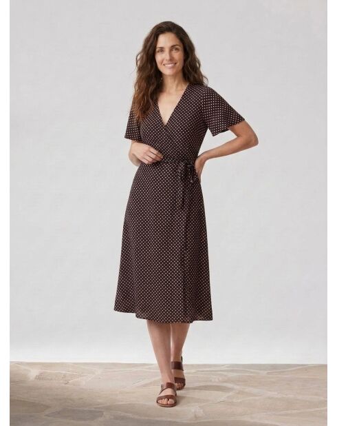 Vestido azul marino de lunares