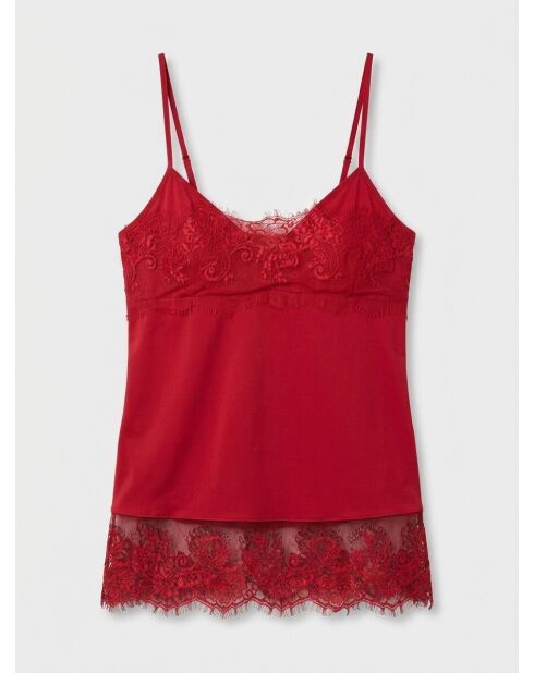 Top inserts en dentelle rouge