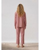 Gestreiftes Emmanuelle Hemd Emmanuelle aus 100% Leinen in Marineblau/Geranium