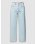 Hellblaue Widefit-Jeans mit hoher Taille