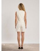 Elfenbeinfarbene Shorts Sevia aus Leinen und Baumwolle