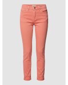 Rosa Slim-Jeans aus Baumwollleinen