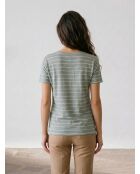 Cinthia blauw T-shirt van 100% linnen