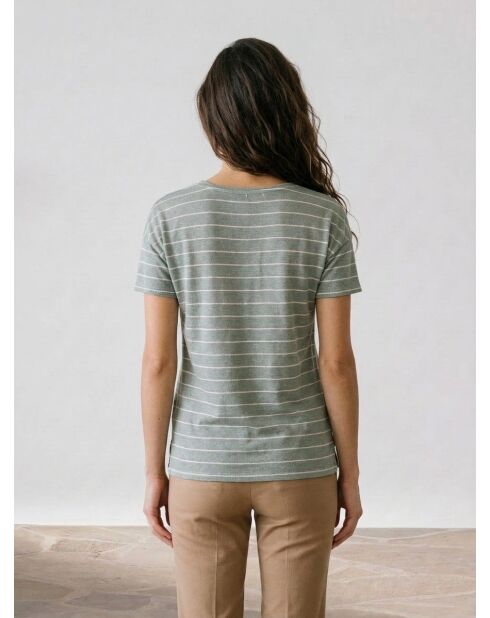 T-Shirt 100% Lin Cinthia bleu