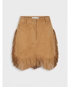 Jupe en Velours de Cuir Jolie beige