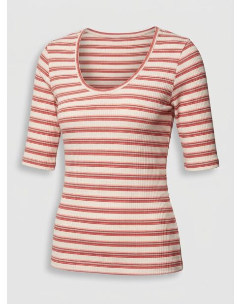 Camiseta manga 3/4 rib cr multicolor