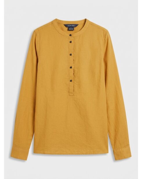 Blusa amarilla de algodón y seda Cannes