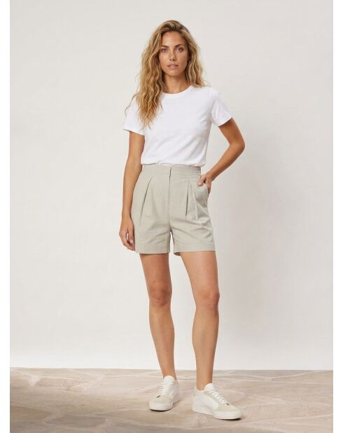 Wit/marineblauwe korte broek van Lenon