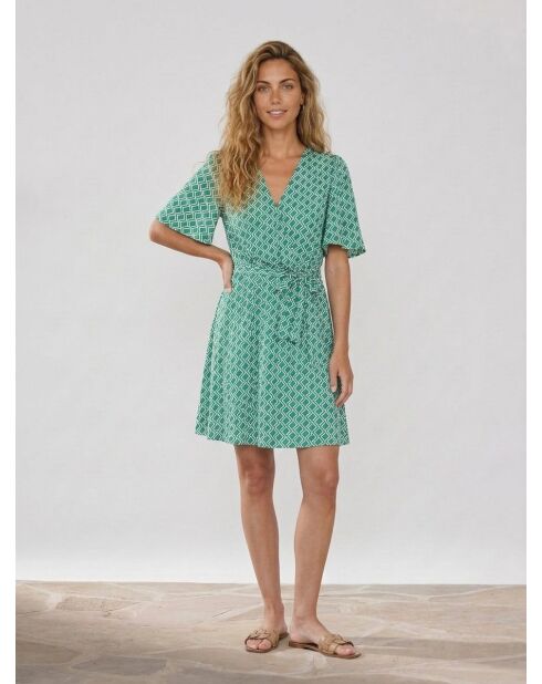 Rmarilou jurk met chlorofylle geometrische print