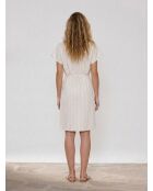Cianelle ecrufarbenes gestreiftes kurzes Kleid