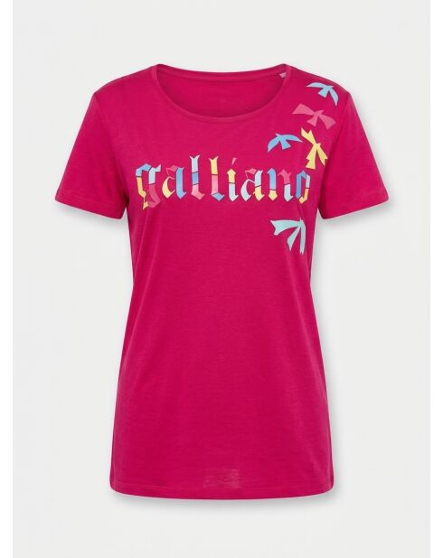 Camiseta estampada rosa/multicolor