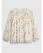 Bluse Dhalia mit ecrufarbenen Blumen