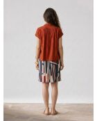 Mit Paprikapalmen bedruckte Bluse Dinais