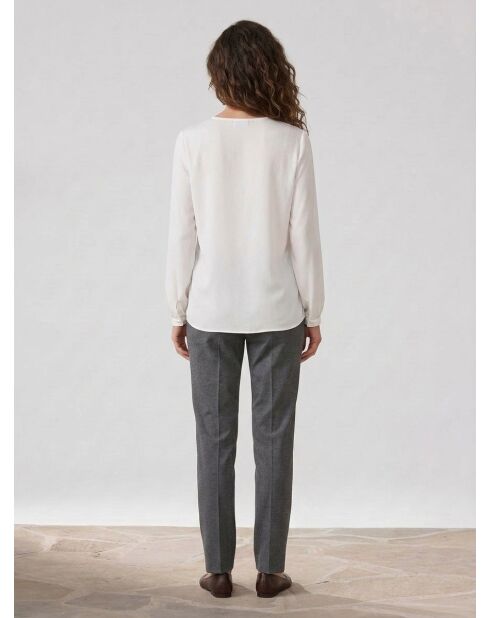 Camisa Ciano beige nieve con volante