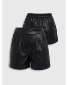 Zwarte Lise short van imitatieleer