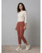 Jean délavé en Toile de coton 7/8 marron