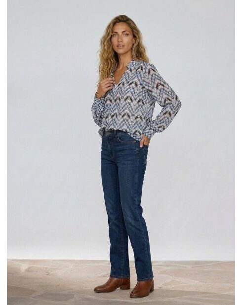 Blusa Mia índigo/crudo