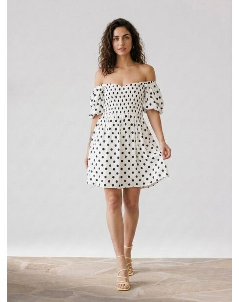 Mini abito Ilaria nero/bianco a pois