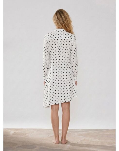 Raipur asymmetrische witte jurk met stippen