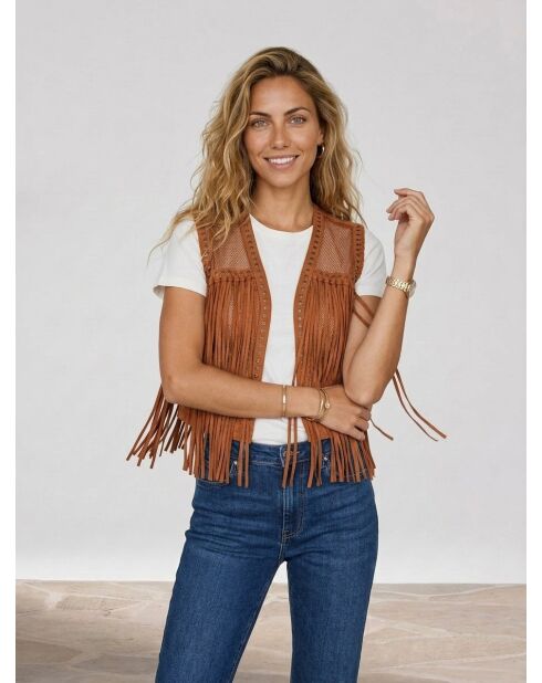 Sienna leren jack met franjes
