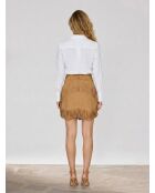 Jupe en Velours de Cuir Jolie beige