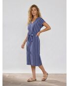 Limas gerades und gestreiftes dunkelblaues Midikleid