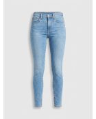 721 Mittelblaue Skinny-Jeans mit hohem Bund