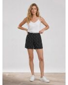 Short fluide imprimé zig zag noir/blanc
