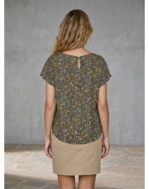 T-Shirt Jungle imprimé kaki/multicolore