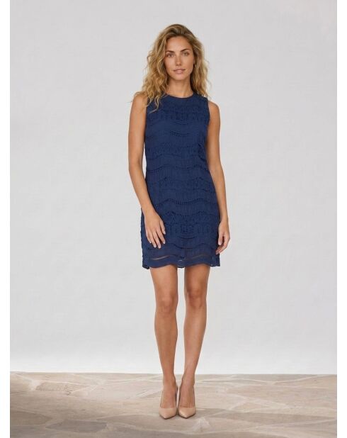 Marineblaues Baumwollkleid Carla