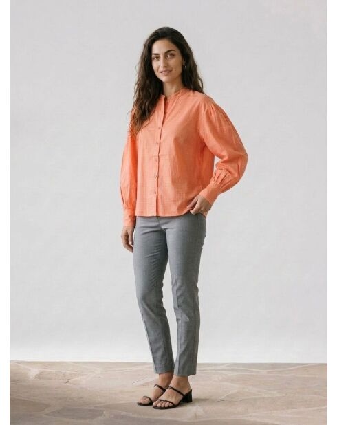 Camisa holgada de algodón orgánico Laurie naranja