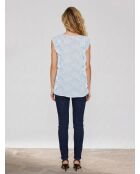 Haden himmelblaues Top mit Palmenmuster