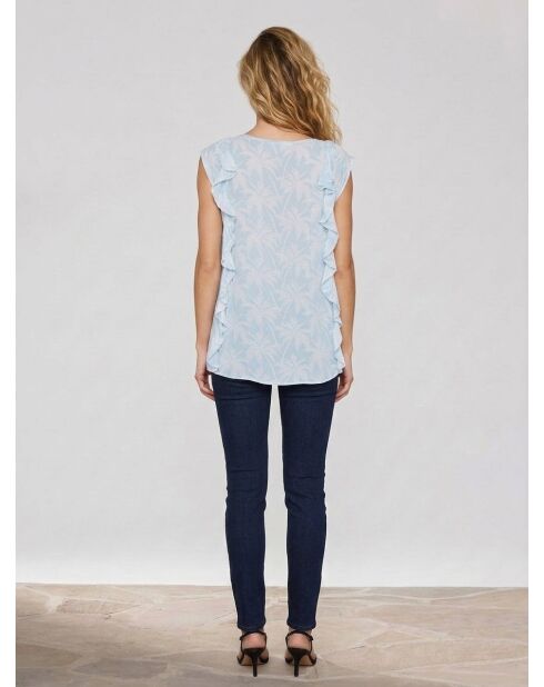 Haden himmelblaues Top mit Palmenmuster