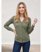 T-Shirt chemise boutonné Zoé kaki