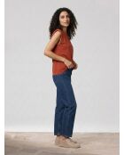 T-shirt con spalline in cotone biologico arancione mattone