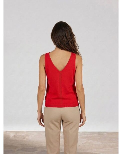 Top Juliette in cotone e cashmere con spalline sottili in ribes