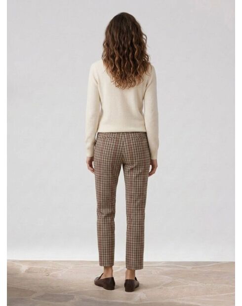 Padelta 7/8 th beige geruite broek