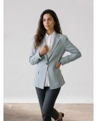 Veste en Laine mélangée avec bouton fantaisie bleu/gris