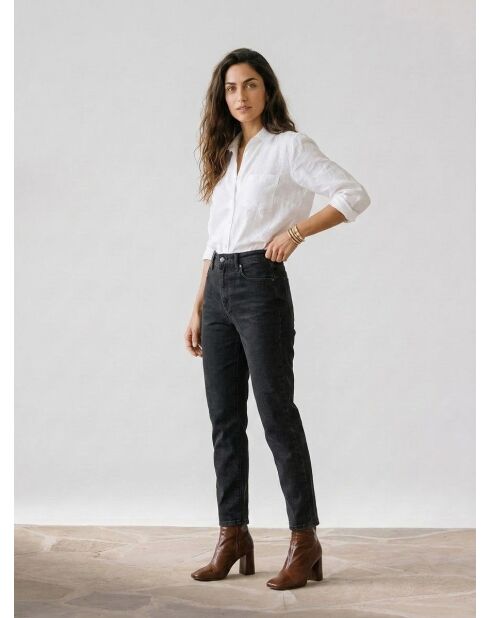 Jean court authentique en coton biologique Slim gris moyen