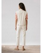 Jeanne ecrufarbene ärmellose Jeansjacke