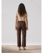 Bruine 7/8 jeans van biologisch katoen, gewassen