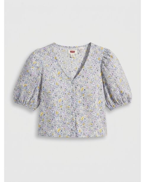 Blouse Holly courte à motifs blanche