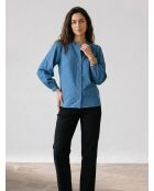 Jeansbluse Eymeline aus Leinen und Baumwolle