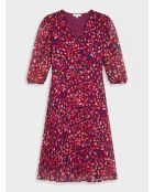 Yana Kleid aus rosa/lila Leopardenvoile