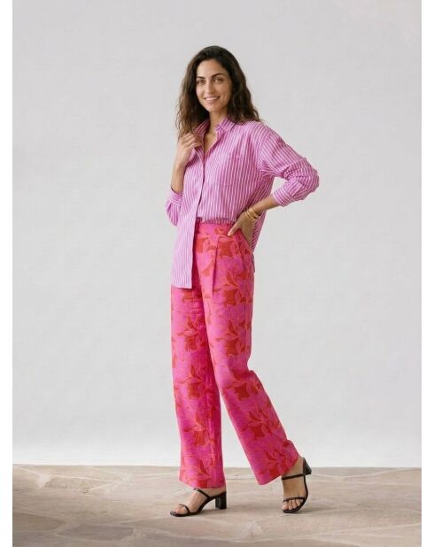 Clony Hemd in Fuchsia/Ecru