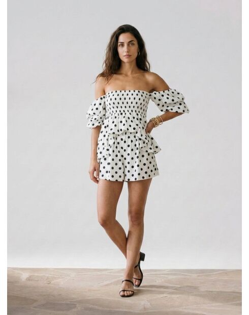 Anjani schwarz/weiße gepunktete Shorts