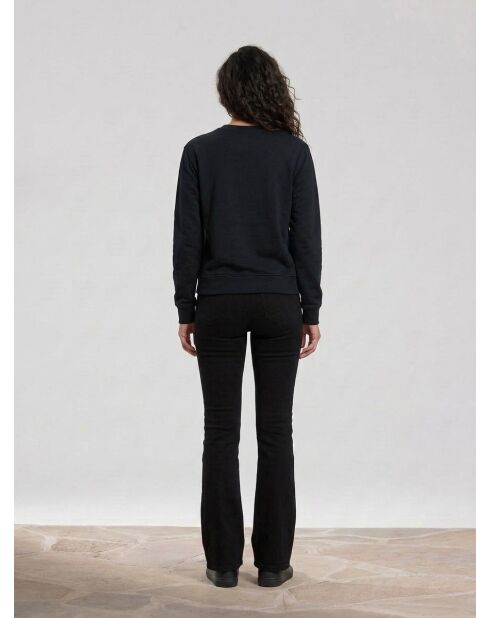 Schwarze Flare-Jeans aus Bio-Baumwollmischung