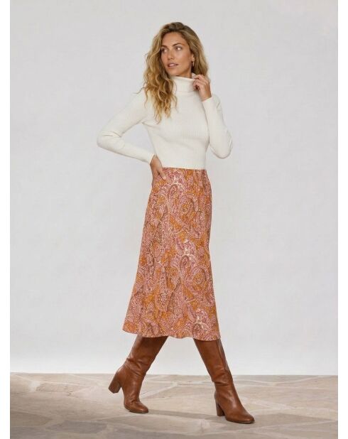 Gonna midi Ruiz con stampa fantasia multicolor