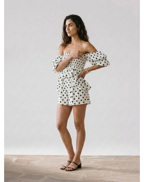 Anjani schwarz/weiße gepunktete Shorts