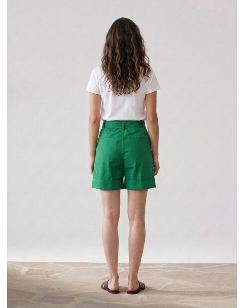 Dschungelgrüne Mano-Popelin-Shorts